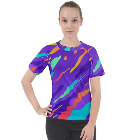 Multicolored Abstract Background Women s Sport Raglan Tee by Vaneshart