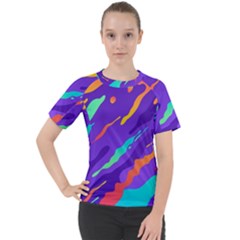 Multicolored Abstract Background Women s Sport Raglan Tee