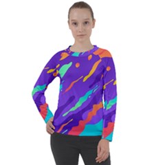 Multicolored Abstract Background Women s Long Sleeve Raglan Tee