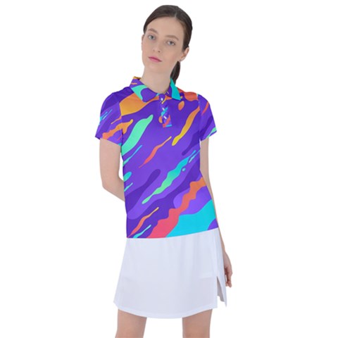 Multicolored Abstract Background Women s Polo Tee by Vaneshart