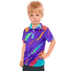 Multicolored Abstract Background Kids  Polo Tee