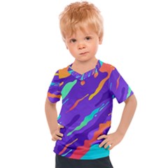 Multicolored Abstract Background Kids  Sports Tee