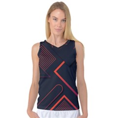 Gradient Geometric Shapes Dark Background Design Women s Basketball Tank Top by Vaneshart