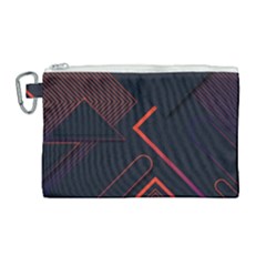 Gradient Geometric Shapes Dark Background Design Canvas Cosmetic Bag (large)