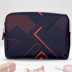 Gradient Geometric Shapes Dark Background Design Make Up Pouch (medium) by Vaneshart