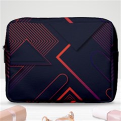 Gradient Geometric Shapes Dark Background Design Make Up Pouch (large) by Vaneshart