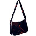 Gradient Geometric Shapes Dark Background Design Zip Up Shoulder Bag View1