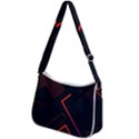 Gradient Geometric Shapes Dark Background Design Zip Up Shoulder Bag View2