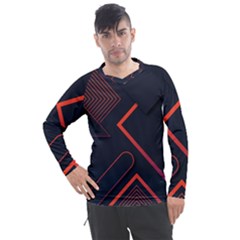 Gradient Geometric Shapes Dark Background Design Men s Pique Long Sleeve Tee