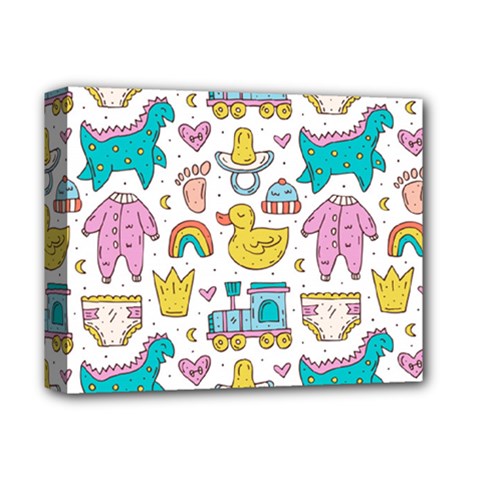 Baby Care Stuff Clothes Toys Cartoon Seamless Pattern Deluxe Canvas 14  X 11  (stretched) by Vaneshart