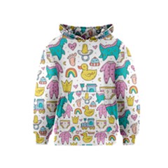 Baby Care Stuff Clothes Toys Cartoon Seamless Pattern Kids  Pullover Hoodie