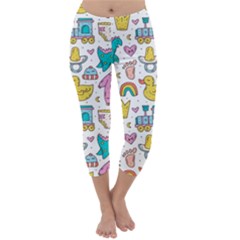 Baby Care Stuff Clothes Toys Cartoon Seamless Pattern Capri Winter Leggings  by Vaneshart