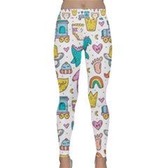 Baby Care Stuff Clothes Toys Cartoon Seamless Pattern Classic Yoga Leggings by Vaneshart