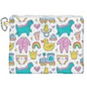 Baby Care Stuff Clothes Toys Cartoon Seamless Pattern Canvas Cosmetic Bag (XXL) View1