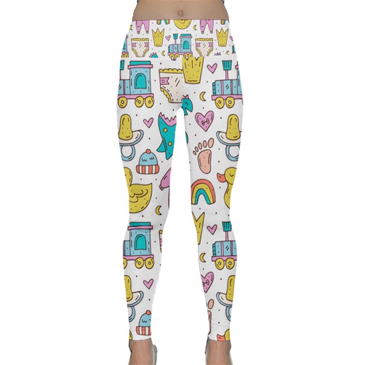 Baby Care Stuff Clothes Toys Cartoon Seamless Pattern Lightweight Velour Classic Yoga Leggings