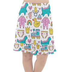 Baby Care Stuff Clothes Toys Cartoon Seamless Pattern Fishtail Chiffon Skirt by Vaneshart