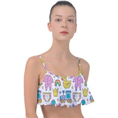 Baby Care Stuff Clothes Toys Cartoon Seamless Pattern Frill Bikini Top