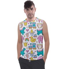 Baby Care Stuff Clothes Toys Cartoon Seamless Pattern Men s Regular Tank Top