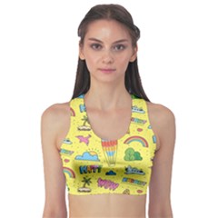 Travel Pattern Sports Bra by Vaneshart