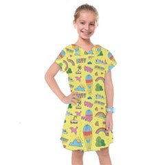 Travel Pattern Kids  Drop Waist Dress by Vaneshart