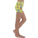 Travel Pattern Kids  Lightweight Velour Yoga Shorts View3