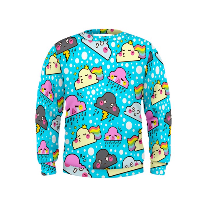 Cloud Seamless Pattern Kids  Sweatshirt