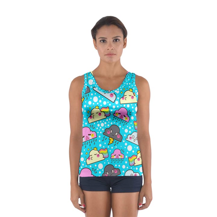 Cloud Seamless Pattern Sport Tank Top 