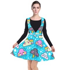 Cloud Seamless Pattern Plunge Pinafore Dress by Vaneshart