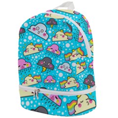 Cloud Seamless Pattern Zip Bottom Backpack