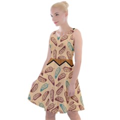 Ethnic Tribal Pattern Background Knee Length Skater Dress