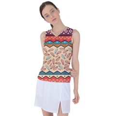 Ethnic Tribal Pattern Background Women s Sleeveless Sports Top