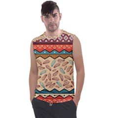 Ethnic Tribal Pattern Background Men s Regular Tank Top