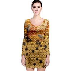 Top View Honeycomb Long Sleeve Bodycon Dress by Vaneshart