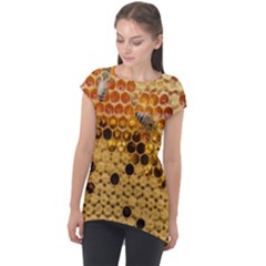 Top View Honeycomb Cap Sleeve High Low Top by Vaneshart