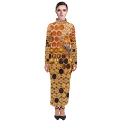 Top View Honeycomb Turtleneck Maxi Dress by Vaneshart