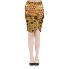 Top View Honeycomb Midi Wrap Pencil Skirt by Vaneshart