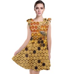 Top View Honeycomb Tie Up Tunic Dress by Vaneshart