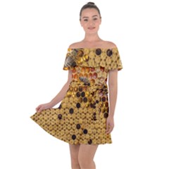 Top View Honeycomb Off Shoulder Velour Dress by Vaneshart