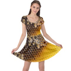 Honeycomb With Bees Cap Sleeve Dress by Vaneshart