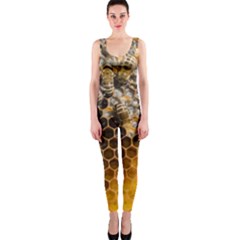 Honeycomb With Bees One Piece Catsuit by Vaneshart