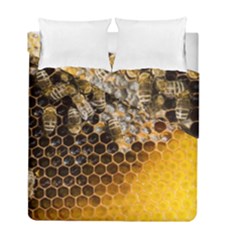 Honeycomb With Bees Duvet Cover Double Side (full/ Double Size) by Vaneshart