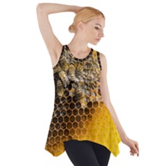 Honeycomb With Bees Side Drop Tank Tunic by Vaneshart