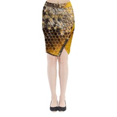 Honeycomb With Bees Midi Wrap Pencil Skirt by Vaneshart