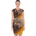 Honeycomb With Bees Capsleeve Drawstring Dress  View1