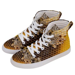 Honeycomb With Bees Women s Hi-top Skate Sneakers by Vaneshart