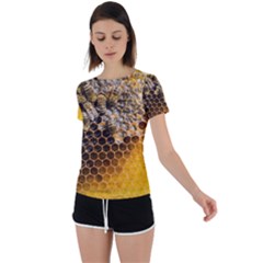 Honeycomb With Bees Back Circle Cutout Sports Tee by Vaneshart