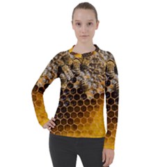 Honeycomb With Bees Women s Pique Long Sleeve Tee