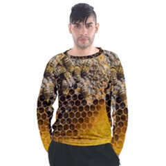 Honeycomb With Bees Men s Long Sleeve Raglan Tee