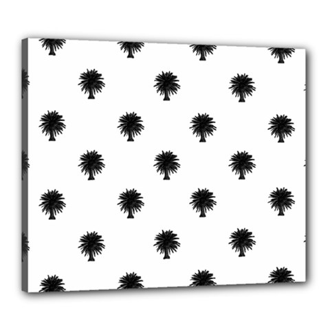 Black And White Tropical Print Pattern Canvas 24  X 20  (stretched) by dflcprintsclothing