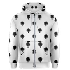 Black And White Tropical Print Pattern Men s Zipper Hoodie